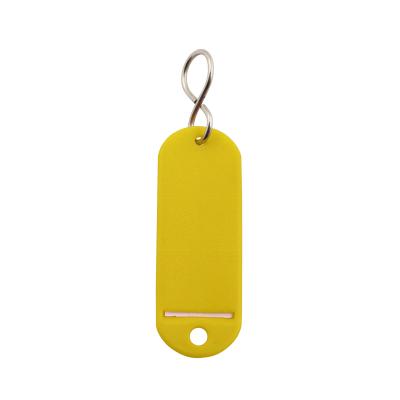 Key tag in plastic with S-type keyring (50 Pcs. packing-YELLOW)